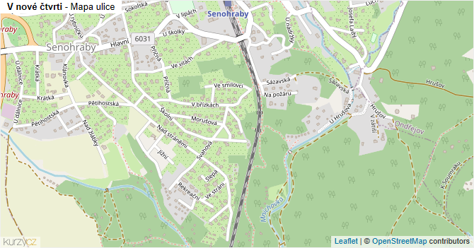 V nové čtvrti - mapa ulice