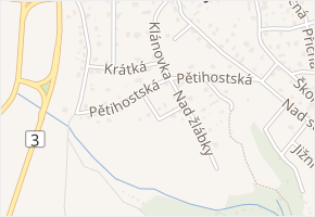 V zahradách v obci Senohraby - mapa ulice