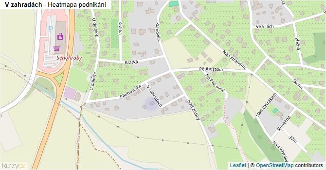 V zahradách - mapa podnikání