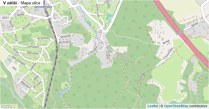 V zátiší - mapa ulice