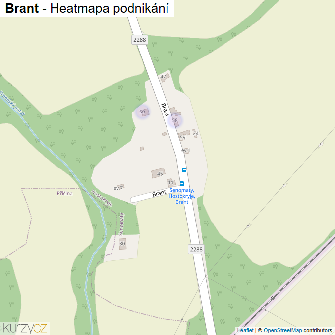 Mapa Brant - Firmy v ulici.