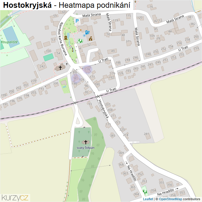 Mapa Hostokryjská - Firmy v ulici.