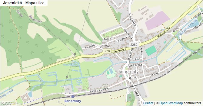 Jesenická - mapa ulice