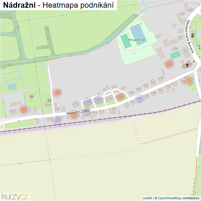 Mapa Nádražní - Firmy v ulici.