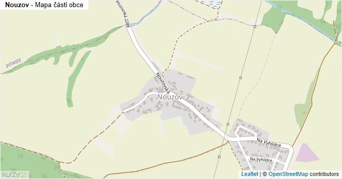 Nouzov - mapa části obce