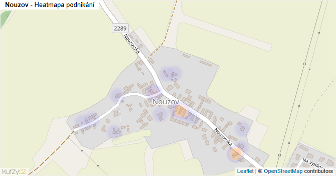Nouzov - mapa podnikání