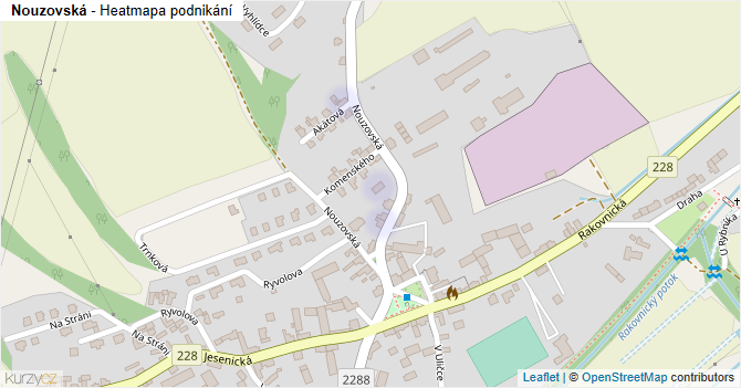 Nouzovská - mapa podnikání