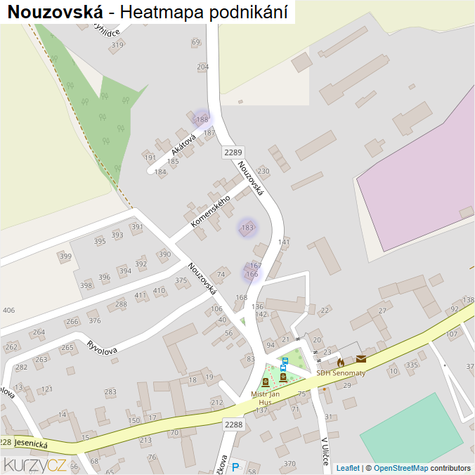 Mapa Nouzovská - Firmy v ulici.
