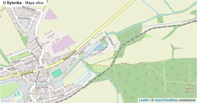 U Rybníka - mapa ulice