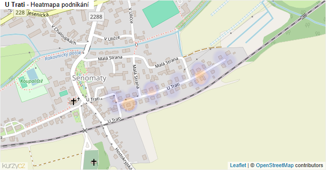 U Trati - mapa podnikání