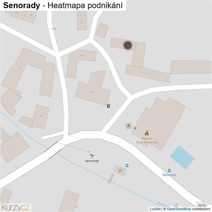 Mapa Senorady - Firmy v obci.
