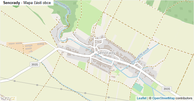 Senorady - mapa části obce