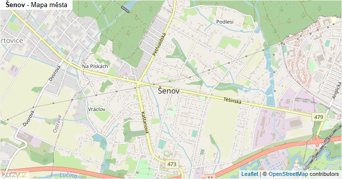 Šenov - mapa města