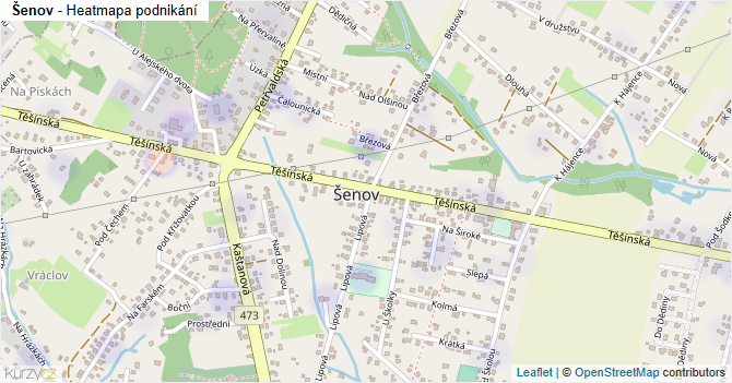 Šenov - mapa podnikání