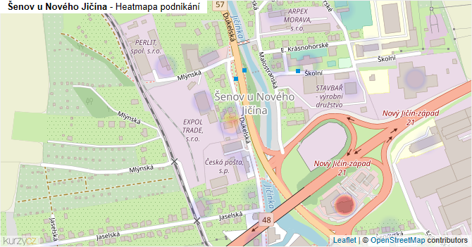Šenov u Nového Jičína - mapa podnikání