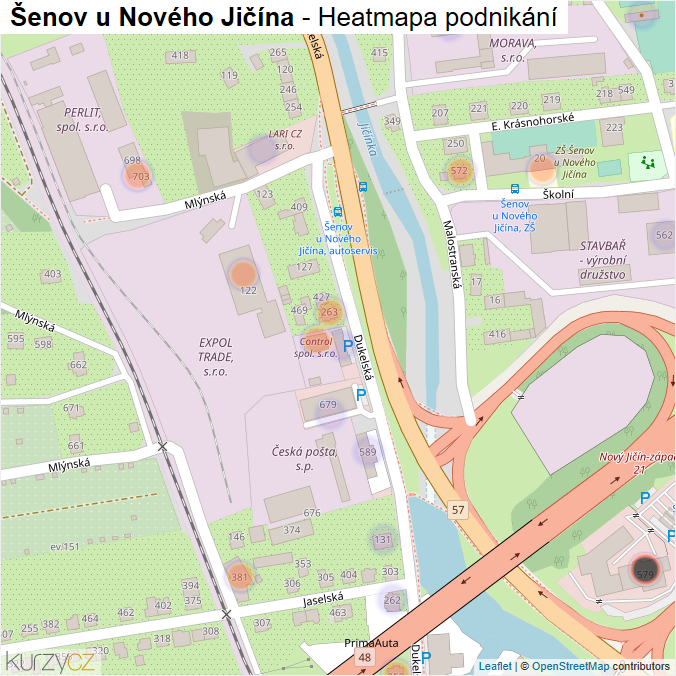 Mapa Šenov u Nového Jičína - Firmy v obci.