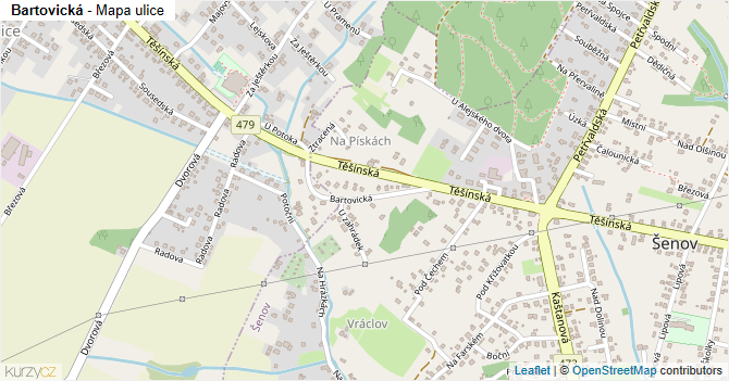 Bartovická - mapa ulice