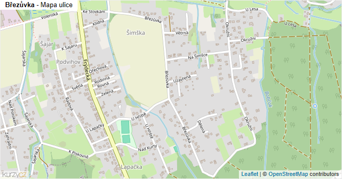 Březůvka - mapa ulice