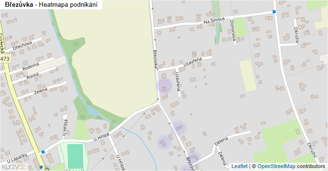 Březůvka - mapa podnikání