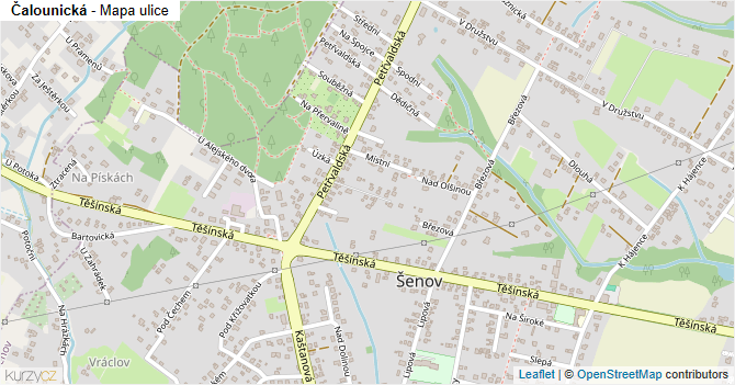 Čalounická - mapa ulice
