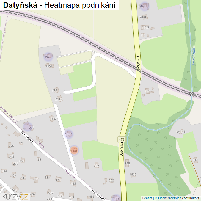 Mapa Datyňská - Firmy v ulici.