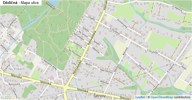 Dědičná - mapa ulice