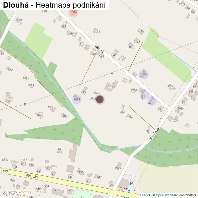 Mapa Dlouhá - Firmy v ulici.
