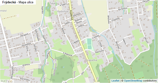 Frýdecká - mapa ulice