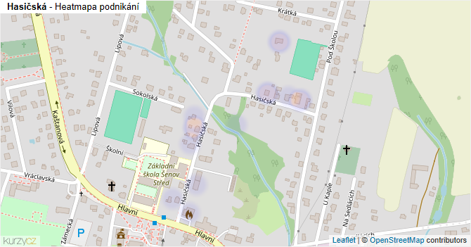 Hasičská - mapa podnikání
