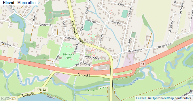 Hlavní - mapa ulice