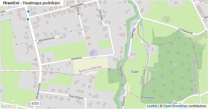 Hraniční - mapa podnikání