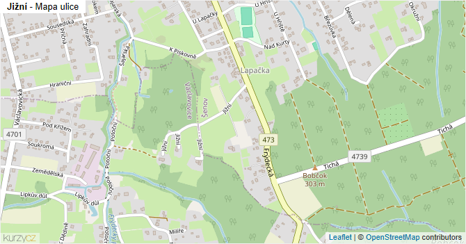 Jižní - mapa ulice