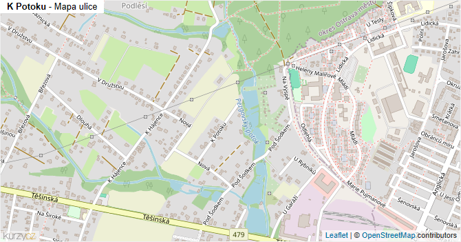 K Potoku - mapa ulice