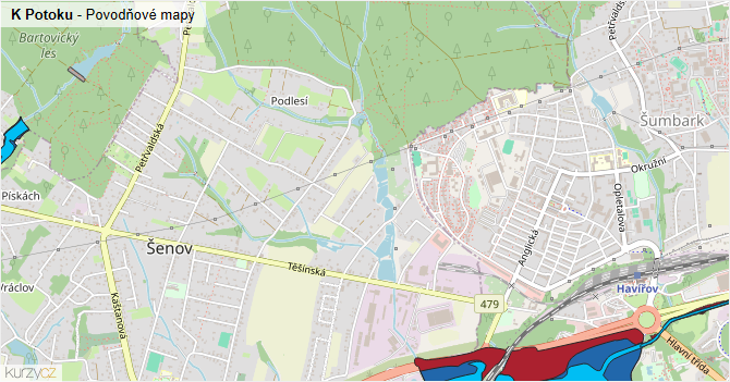 K Potoku - záplavové mapy stoleté vody