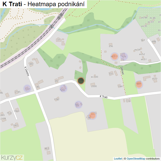 Mapa K Trati - Firmy v ulici.