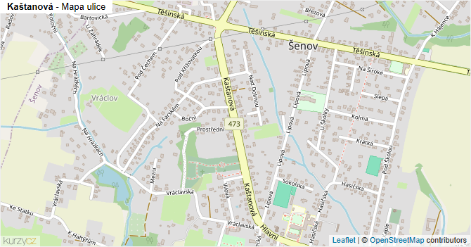 Kaštanová - mapa ulice
