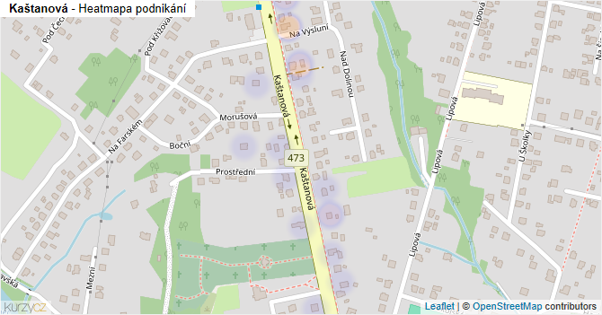 Kaštanová - mapa podnikání