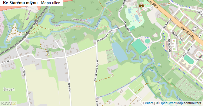 Ke Starému mlýnu - mapa ulice