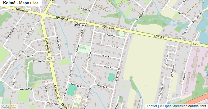 Kolmá - mapa ulice