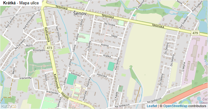Krátká - mapa ulice