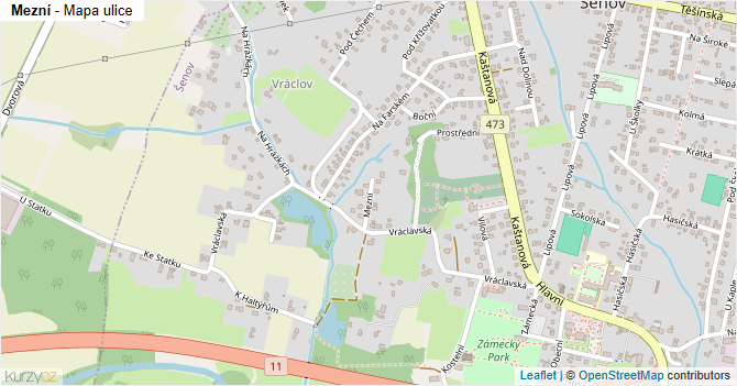 Mezní - mapa ulice