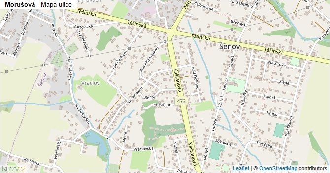 Morušová - mapa ulice