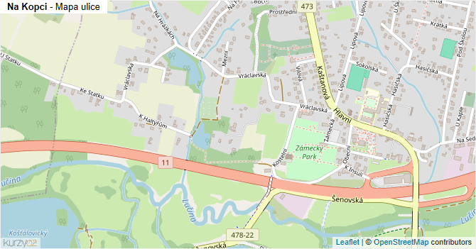Na Kopci - mapa ulice