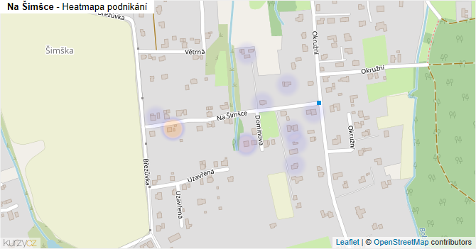 Na Šimšce - mapa podnikání