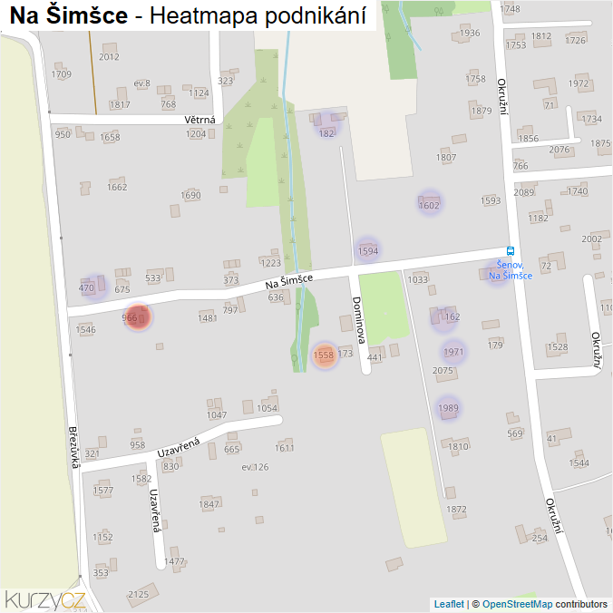 Mapa Na Šimšce - Firmy v ulici.