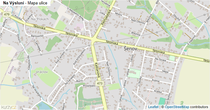 Na Výsluní - mapa ulice