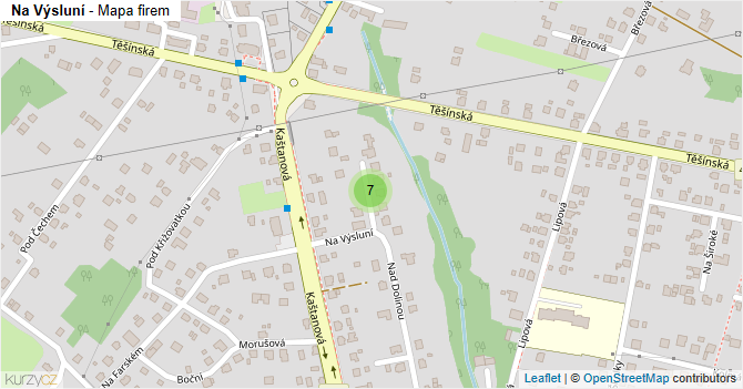 Na Výsluní - mapa firem