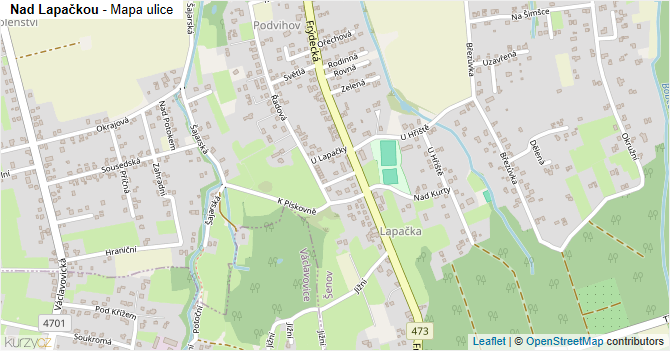 Nad Lapačkou - mapa ulice