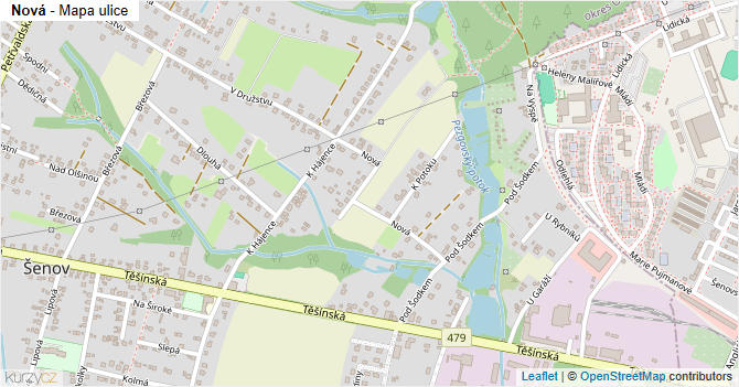 Nová - mapa ulice