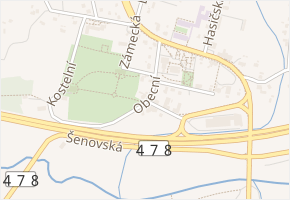 Obecní v obci Šenov - mapa ulice